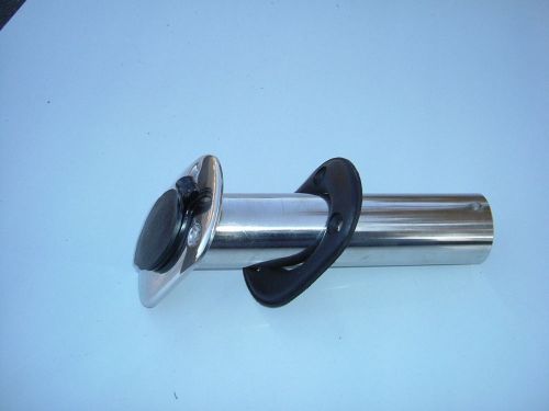 Four 30 degree stainless rod holders, new, comes with gasket