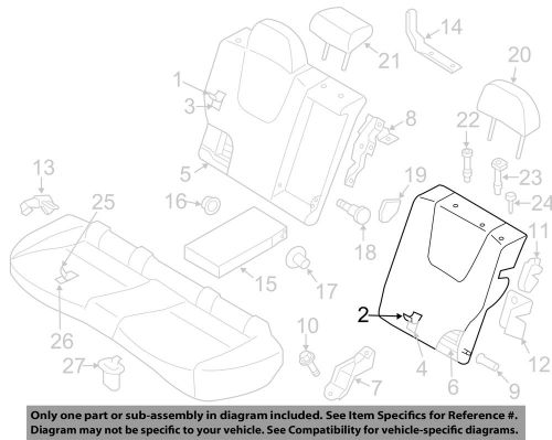 Subaru oem 13-14 impreza rear seat-seat cover-seat back left 64331fg991ji