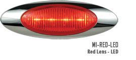 1 panelite millennium series m1 red marker light 4 diode chrome bezel 6.5 inch