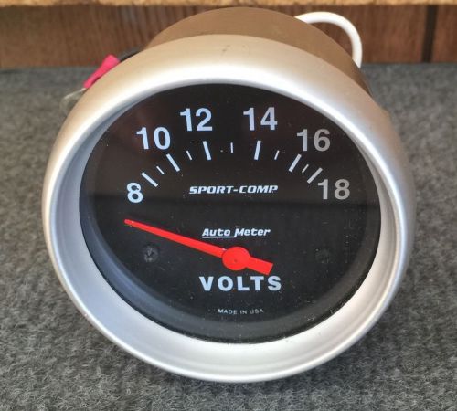 Auto meter sport-comp 3592 electric voltmeter gauge 2 5/8 in. 8 - 18 volts