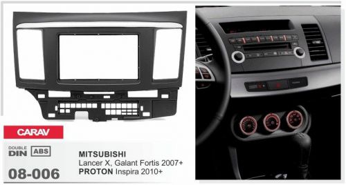 Carav 08-006 2-din car radio fascia dash kit frame mitsubishi lancer x - galant