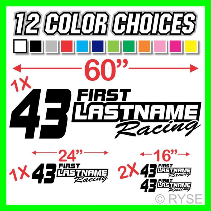 60" custom name race number trailer decal mx atv motocross go kart sx sprint car