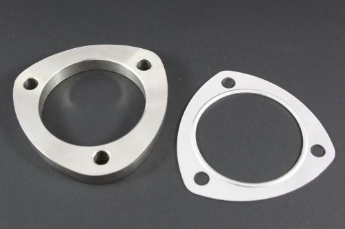 3.5&#034; od exhaust 3 holes stainless steel collector flange w/aluminum gasket