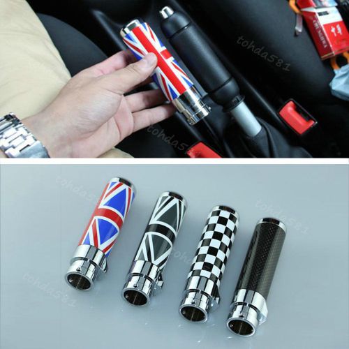 New mini cooper union jack uk flag carbon fiber handbrake emergency brake cover