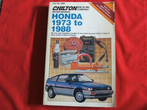 Chilton repair manual for honda 1973-1988; part # 6980 very good condition