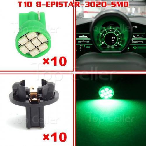 10x 8 epistar smd led gauge dash instrument 12v green bulbs t10 wedge twist lock