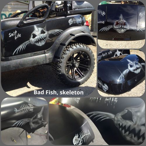 &#034;bad fish&#034; paint jobs on an ez go txt or rxv golf cart body.