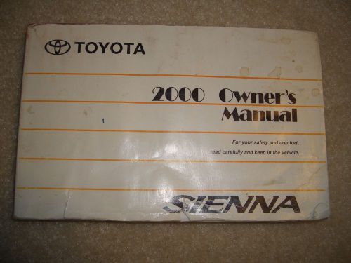 2000 toyota sienna owners manual factory guide book original oem ~book only~ 00