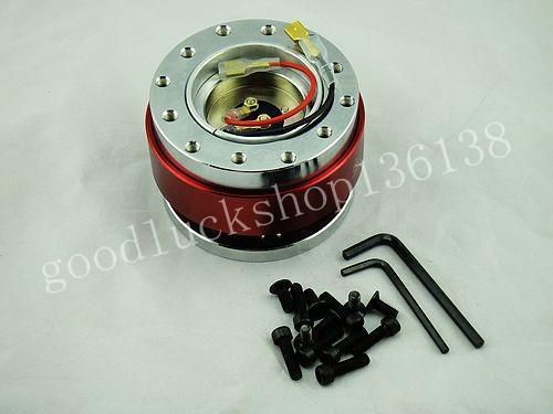 Cnc steering wheel quick release for universal car auto sport red d03