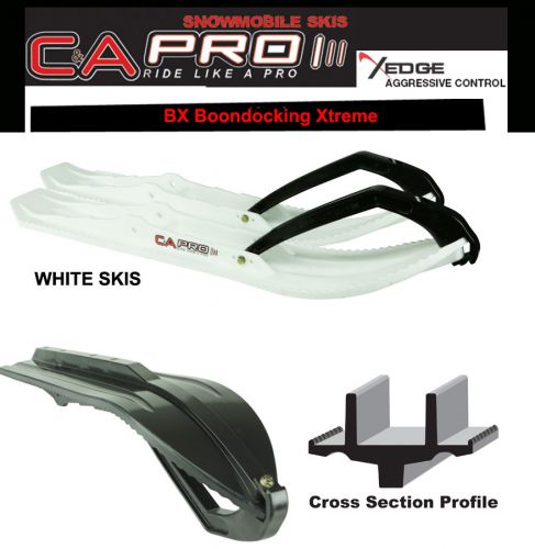 C&amp;a pro bx boondocking pair of white skis with black loops - new in box!