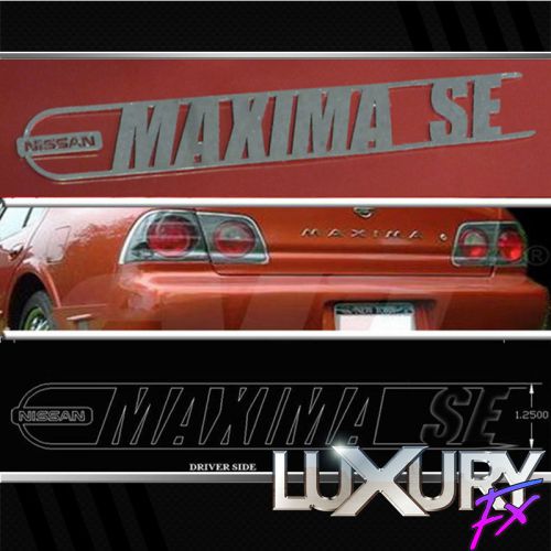 2pc. luxury fx stainless nissan maxima se rear emblem for 04-08 nissan maxima se