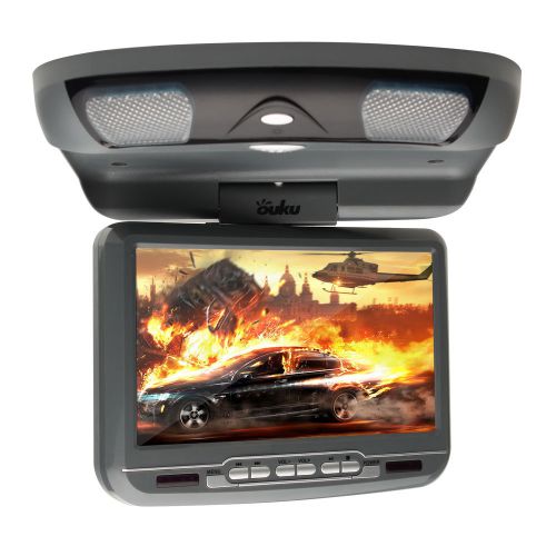 9&#034; car roof mount flip down overhead ir monitor dvd player multi-color