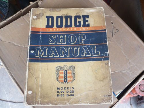 1949 / 1950 / dodge car shop manual shop book original d29 d30 d33 d44