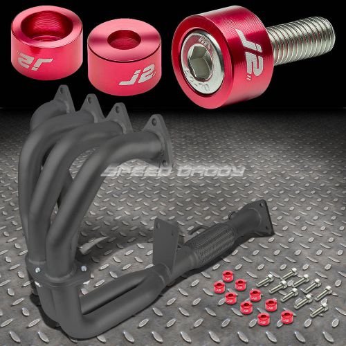 J2 for bb6 base black exhaust manifold flex header+red washer cup bolts