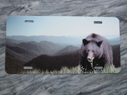 Colorful bear metal license plate grizzly? brown? black? standard size fits most