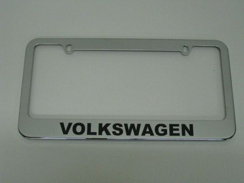 - volkswagen -stainless steel license plate frame + free 2 caps