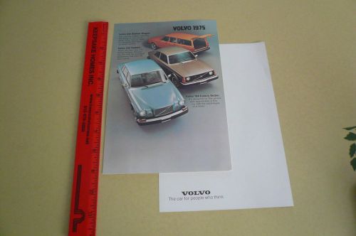 1975 volvo 164 240 series sales flyer card - vintage