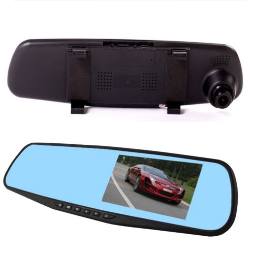 Hd 1080p 4.3&#034; 4.3 inch recorder dash rearview monitor blue mirror dvr