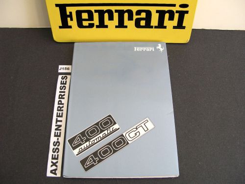 1977 1978 ferrari 400 gt automatic owners manual drivers instruction book # j156