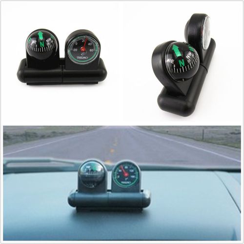 Portable mini dual-function vehicles van pickups interior thermometer &amp; compass
