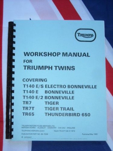 Shop manual fits triumph 750 bonneville tiger t140 tr7 1979 1980 1981 1982 elec