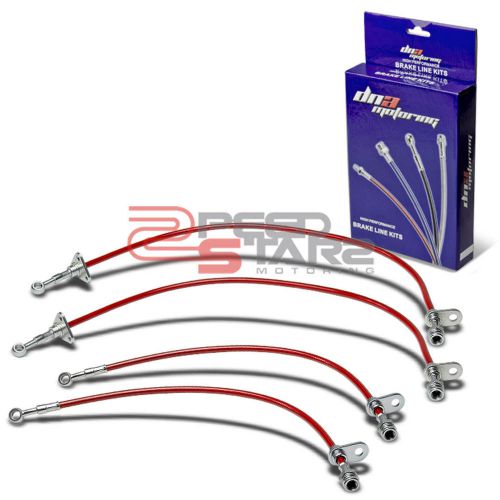 Stainless steel brake line/hose pvc coat for 92-96 honda prelude bb2/1 ba8 red