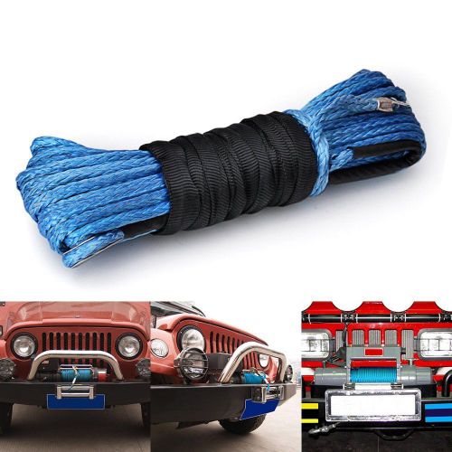 Blue 3/16 x 50 foot 50ft synthetic winch line cable rope 5400lbs atv utv kfi suv