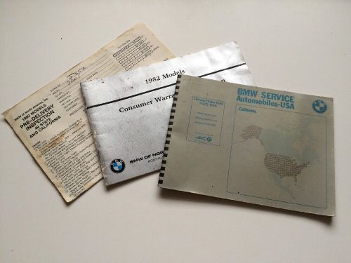 1982 bmw service booklet owners manual