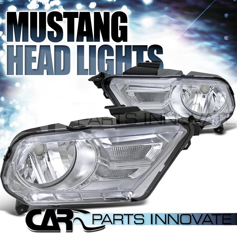 Ford 10-13 mustang gt chrome housing crystal headlights lamp