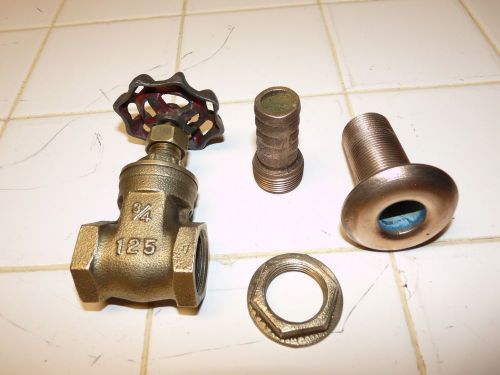 Vintage bronze mushroom head thru-hull fitting 3/4&#034;  ensign valve and hose bib