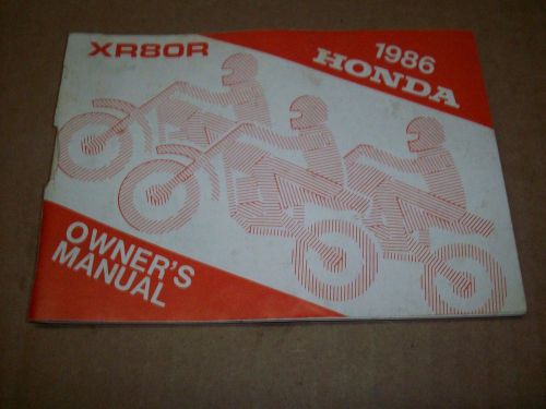 1986 honda xr80r owners manual