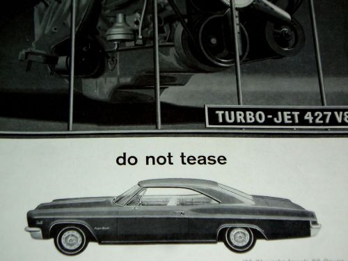 1966 chevy impala ss 427-vtg/original ad-v8 engine/block/heads/396/poster/print