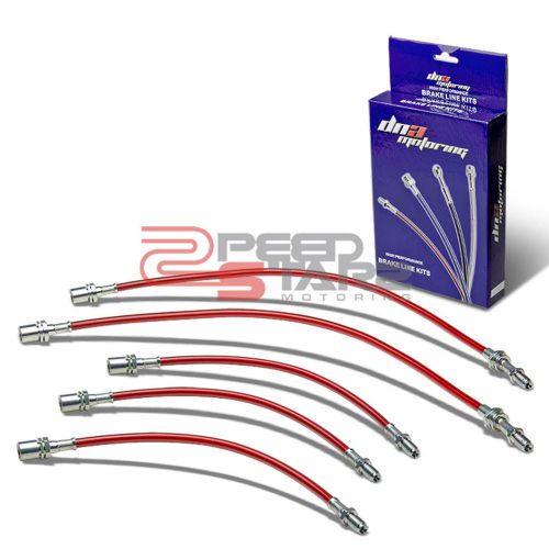 For integra da/db red pvc coated stainless drum brake lines/cable front+rear