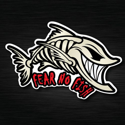 Fear no fish sticker large 300mm quality water &amp; fade proof 7 year vinyl