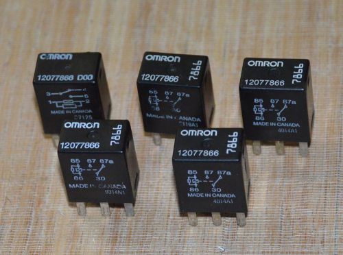 Omron 12077866 ac delco gm relays fuel pump general purpose set of 5 used tested