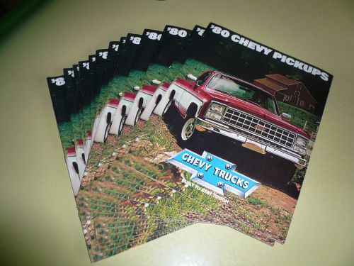 1980 chevrolet pickups sales brochure vintage - lot of 15 package