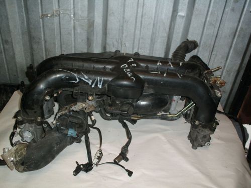 05 06 subaru legacy gt turbo intake manifold with throttle body fuel lines hoses