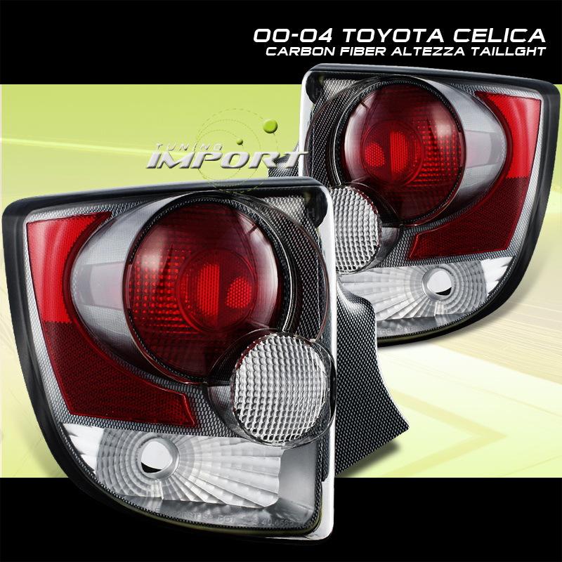 00-05 toyota celica gt gts carbon fiber style pair left+right altezza tail light