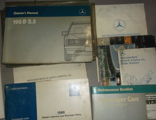 1987 mercedes benz 190 d 2.5 owners manual + case + supplements