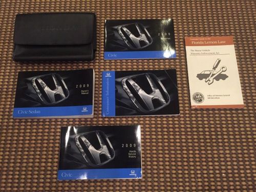 09 2009 honda civic sedan owners owner&#039;s manual books set and case oem