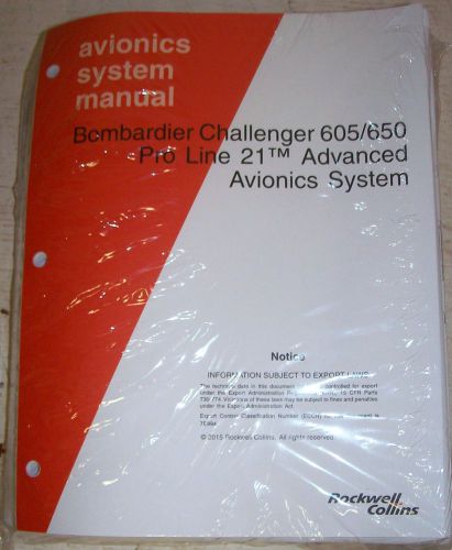 Rockwell collins bombardier challenger 605/650 pro line 21 advanced avionics sys