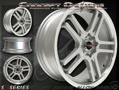 17" evoke™ f4 wheels/rims universal 10h/ 5 lug  (5x100/114.3) silver new