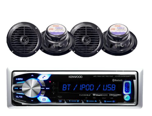 New kenwood marine yacht usb am/fm bluetooth radio receiver, 4 x 6.5&#034; speakers