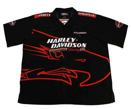 Harley davidson screaming screamin eagle racing button shirt - 98233-06vw - xxl