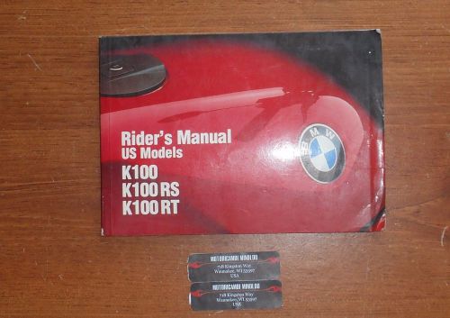Bmw k100 rs original owner&#039;s manual manuale conducente (in inglese)