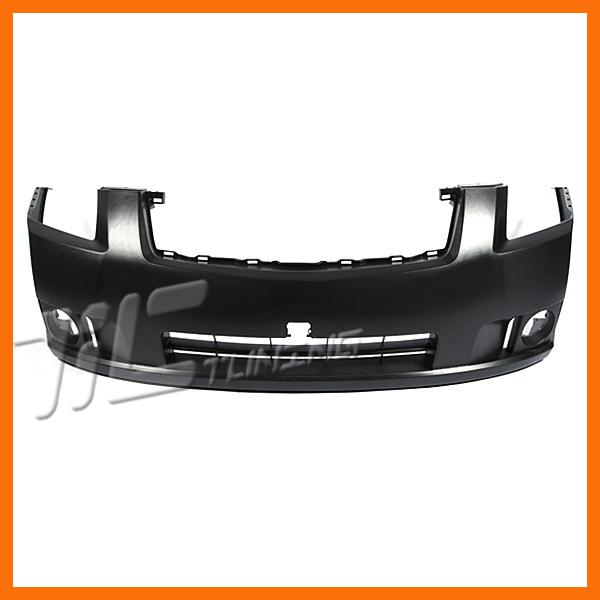 07-09 nissan sentra unpainted primed black front bumper cover fog light hole