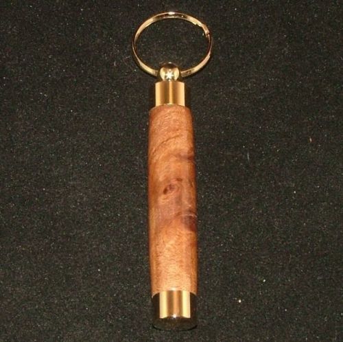 Burmese rosewood toothpick keychain in 10k gold plating