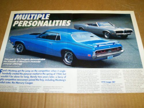 1970 mercury 428 cj cougar convertible &amp; eliminator magazine article