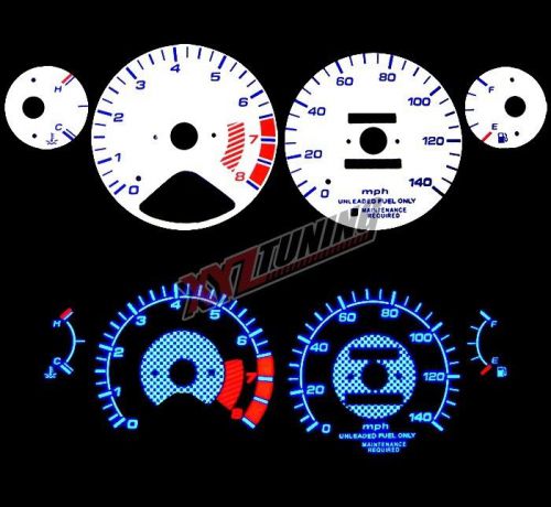 Blue reverse el indiglo glow white gauge dash face for 94-95 accord 2.2l i4