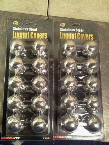 Roadpro 1.5 x 2 chrome plated lug nut covers 10-pack - new in box!